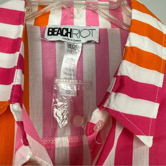 Anthropologie BeachRiot Striped Button Shirt Dress Swim Cover - Picture 6 of 6